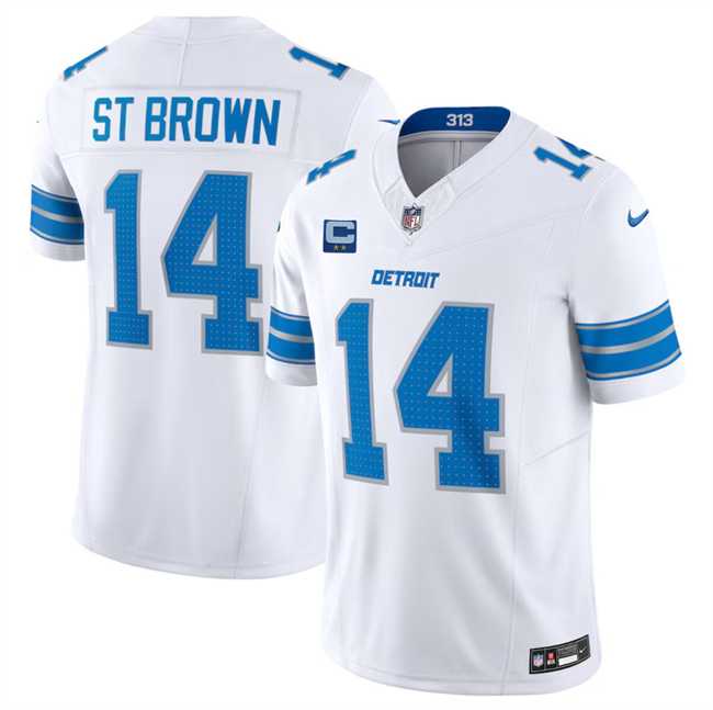 Men & Women & Youth Detroit Lions #14 Amon-Ra St. Brown White 2024 F.U.S.E. With 2-Star C Patch Vapor Limited Stitched Jersey->detroit lions->NFL Jersey